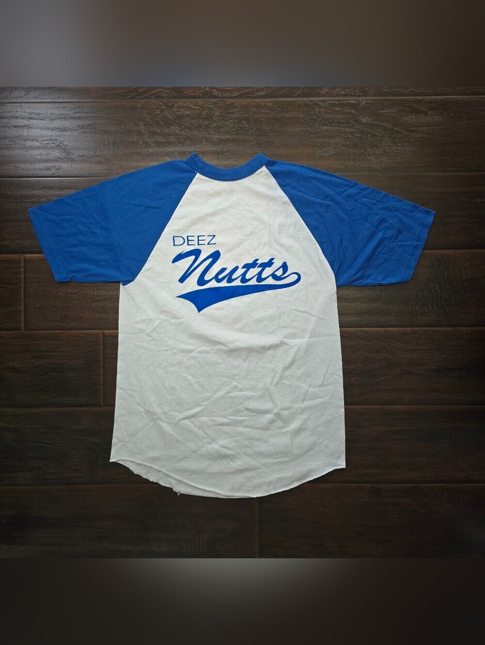 Nutty Brown Cafe Austin Texas Deez Nuttz Short Sleeve Jersey Henley Shirt Medium